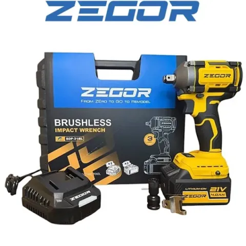 Акумуляторний гайковерт ZEGOR SDP-21BL 21v в кейсі 1 акумулятор 36міс.гарантія
