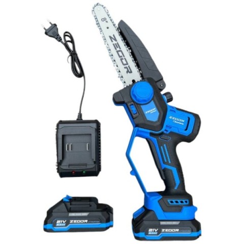 Акумуляторна пила ZEGOR CSMQ-21BL-8 21v /шина 8"(20см)/2 акб /24міс.гарантія