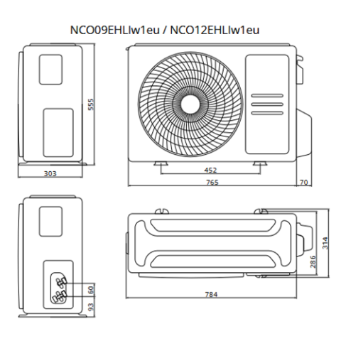 Кондиціонер NC clima Серія Birmingham 2.5 ( -25С ) NCI12EHBIw1eu2/NCO12EHLIw1eu