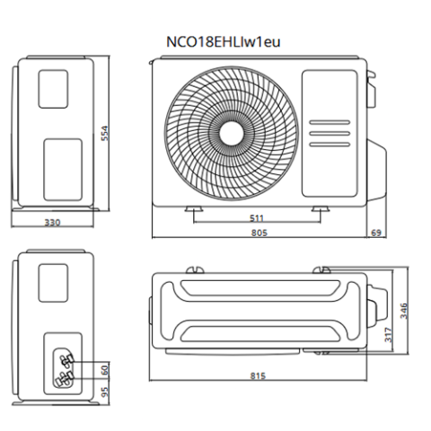 Кондиціонер NC clima Серія Birmingham 2.5 ( -25С ) NCI18EHBIw1eu2/NCO18EHLIw1eu