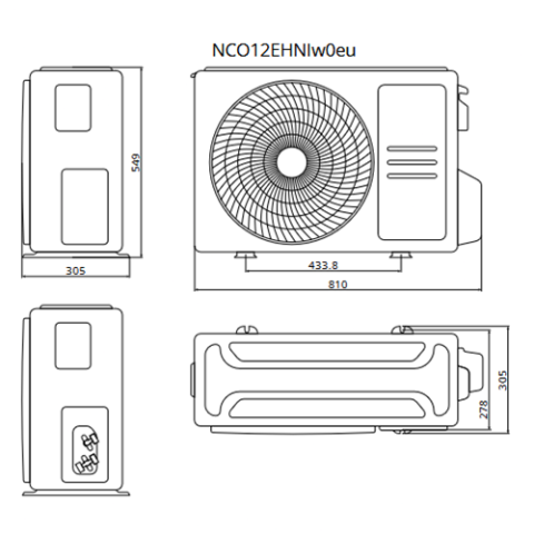 Кондиціонер NC clima Серія Nottingham (-25С) NCI12EHNIw0eu/NCO12EHNIw0eu