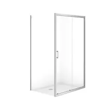 Душова кабіна прямокутна Cersanit Brasco 120×90×190 без піддону, розсувні двері, прозоре скло, профіль хром