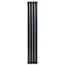 Радіатор дизайнерський вертикальний Rastas Aurora 1 Black, 1800×360 мм, 700 Вт, чорний матовий, нижнє підключення
