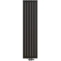 Радіатор дизайнерський вертикальний Rastas Marianna 1 Black, 1800×380 мм, 740 Вт, чорний матовий, нижнє підключення