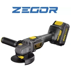 Болгарка акумуляторна 125 мм Zegor AGCR-21BL-125, безщіткова, 20 В, 1 акумулятор 4 А·год, кейс