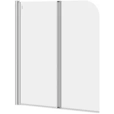 Шторка для ванни скляна Cersanit EASY NEW 115×140, дві стулки, поворотна, скло 5 мм
