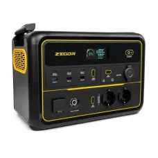 Зарядна станція портативна Zegor YC1200 TURBO, 1,2 кВт, заряджання від мережі, сонця й авто