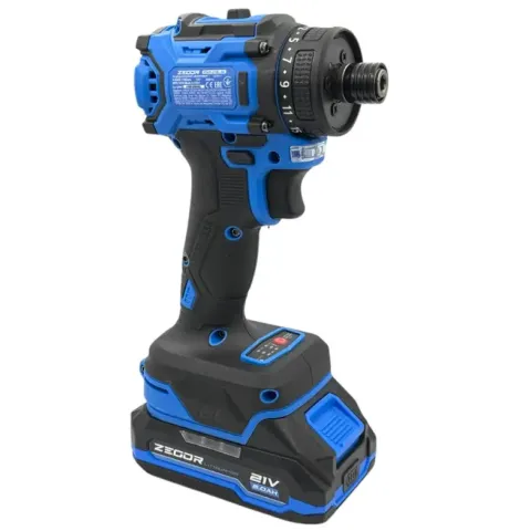Імпакт акумуляторний Zegor IDAX-21BL-50, ударний гвинтоверт 1/4", 50 Нм, 21 В, 1 АКБ 2 А·год, кейс