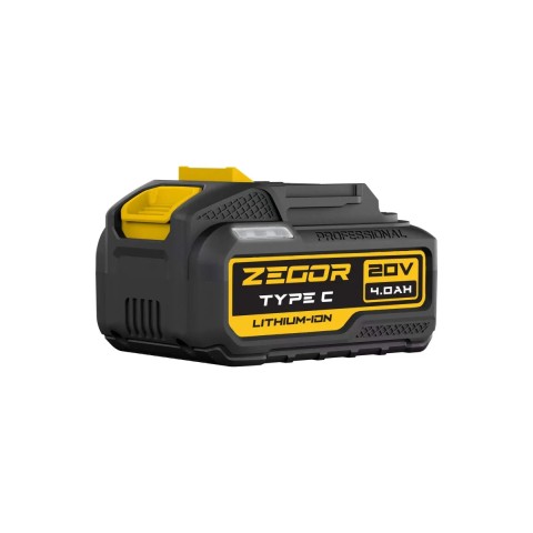 Акумулятор для шуруповерта Zegor BL-2140PP TYPE-C, 21 В, 4 А·год, Li-Ion, USB-вихід Type-C 30 Вт