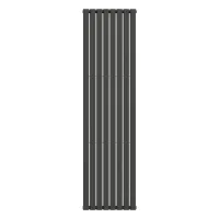 Радіатор дизайнерський вертикальний Navin Elipse 2 Black, 1800×480 мм, 943 Вт, чорний матовий, нижнє підключення