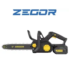 Пила ланцюгова акумуляторна Zegor CSPB-21BL-12W, 21 В, безщіткова, шина 12″, акумулятор 6 А·год