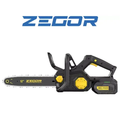 Пила ланцюгова акумуляторна Zegor CSPB-21BL-12W, 21 В, безщіткова, шина 12″, акумулятор 6 А·год