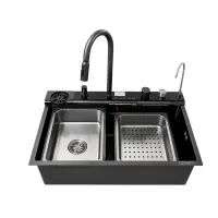 Мийка KRAFT Handmade 680*450*230 Nano Black Decor (6846WF-4 BL D)