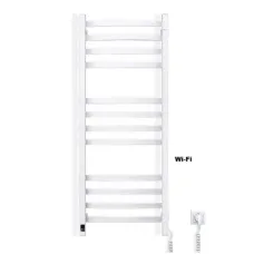 Рушникосушка електрична Navin Avalon 480×1200 мм, сталь, 238 Вт, сенсорний терморегулятор, Wi-Fi, ліве підключення, біла