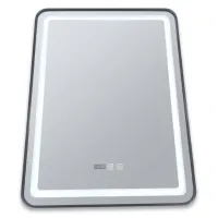Дзеркало з LED підсвіткою 80100 прямокутне вертикальне, чорна рама