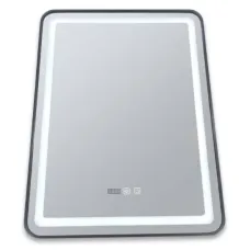 Дзеркало з LED підсвіткою 80100 прямокутне вертикальне, чорна рама