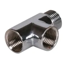Трійник для тена рушникосушки 1/2" ВВ (нікельований)