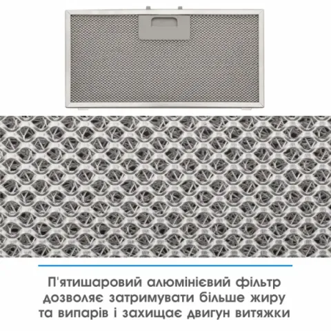 Витяжка кухонна ELEYUS GEMINI 800 LED 52 BL (чорна, вбудована)