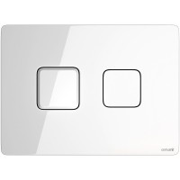 Пневматична кнопка змиву Square біле скло