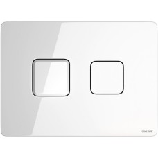Пневматична кнопка змиву Square біле скло