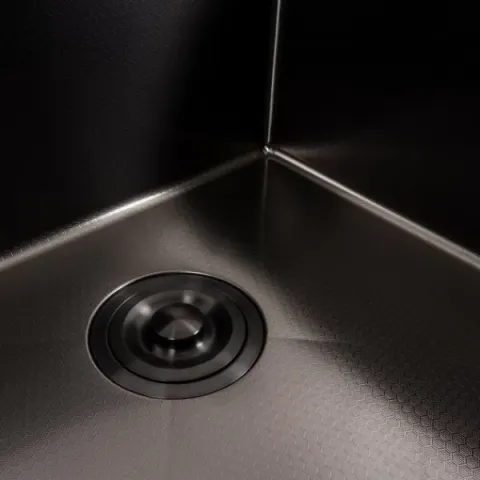 Мийка KRAFT Handmade Nano Black 500*500*230 (корзина + кріплення + сифон + дозатор)