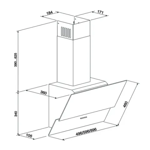 Витяжка кухонна ELEYUS ELLADA 700 60 WH (біла, вертикальна)