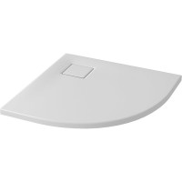СЕТ B449 душовий піддон напівкруглий TAKO SLIM 90x4 білий матовий + сифон