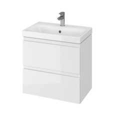 СЕТ В04 Moduo SLIM 60см БІЛА (тумба без отвору під сифон+умивальник)