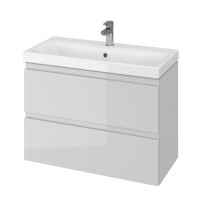 СЕТ В07 Moduo SLIM 80см СІРА (тумба без отвору під сифон+умивальник)