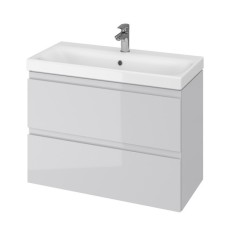 СЕТ В07 Moduo SLIM 80см СІРА (тумба без отвору під сифон+умивальник)
