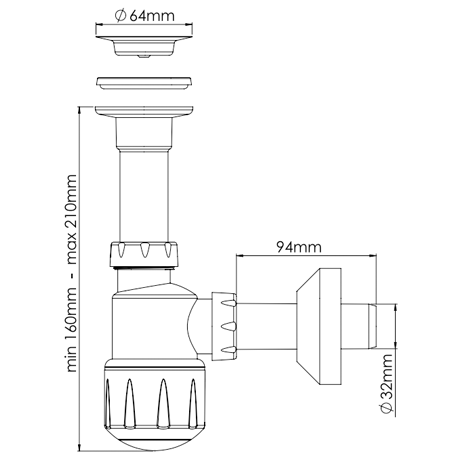 Сифон для умивальника NOVA 1052N 1