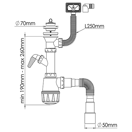 Сифон для мийки NOVA 1036N 1