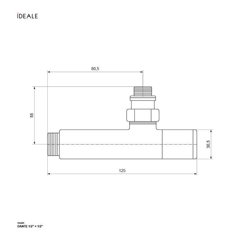 Комплект дизайн кранів Ideale Dante 1/2”x1/2” хром 3