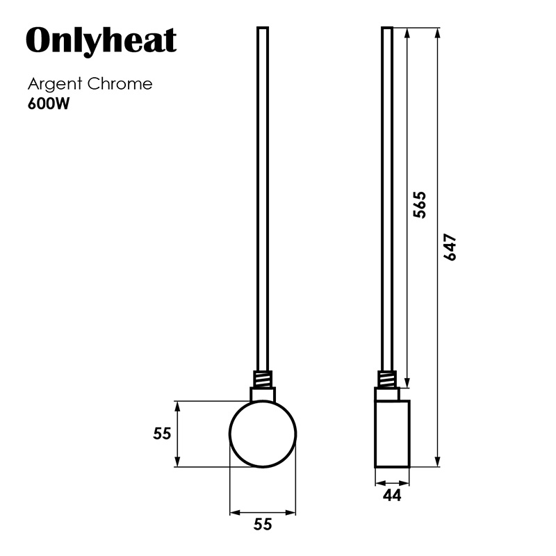 ТЕН для рушникосушки OnlyHeat Argent Chrome 0,6 кВт 4