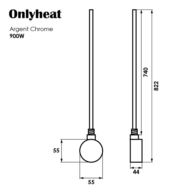 ТЕН для рушникосушки OnlyHeat Argent Chrome 0,9 кВт 4