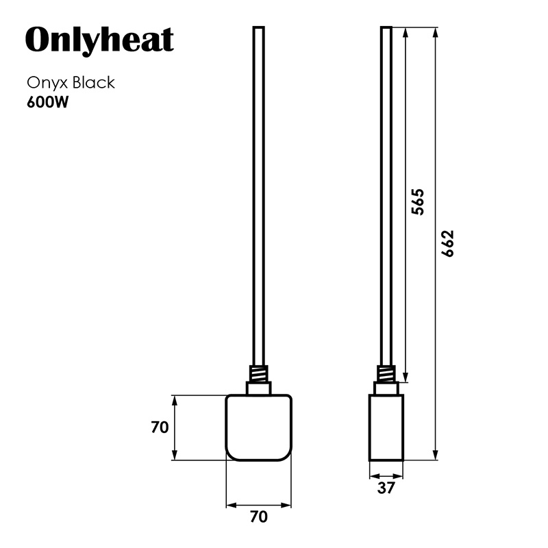 ТЕН для рушникосушки OnlyHeat Onyx Black 0,6 кВт 4