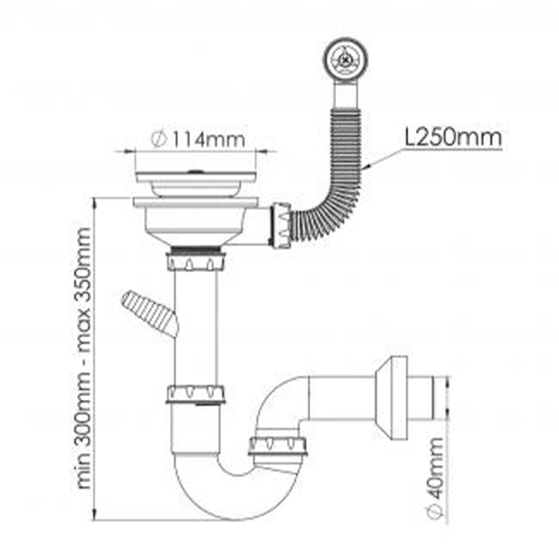 Сифон для мийки NOVA 1149N 1