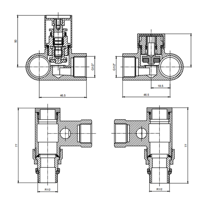 Комплект дизайн кранів під ТЕН Ideale 1/2”x1/2” білий 3