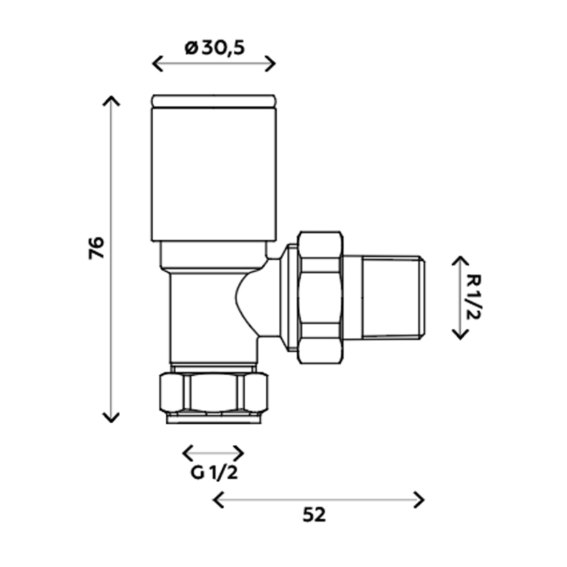 Комплект кранів для рушникосушки Ideale 1/2” хром 7