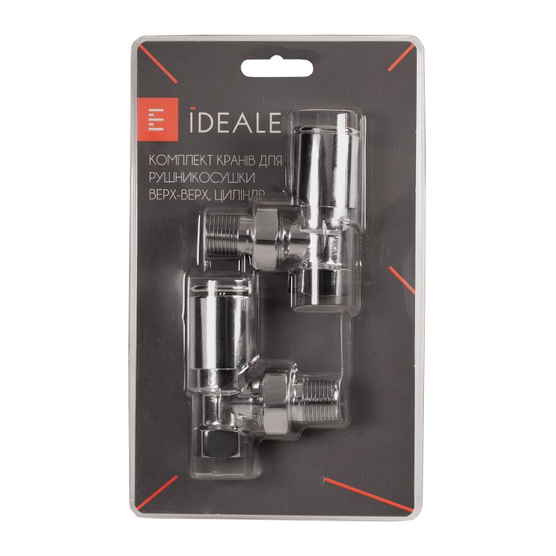 Комплект кранів для рушникосушки Ideale 1/2” хром 6
