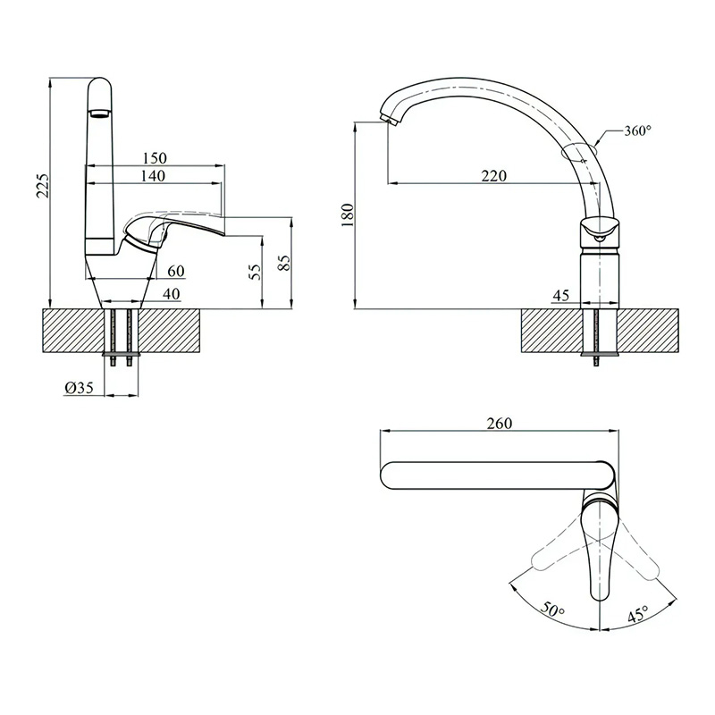 Змішувач для кухні HydroTherm 2116 1