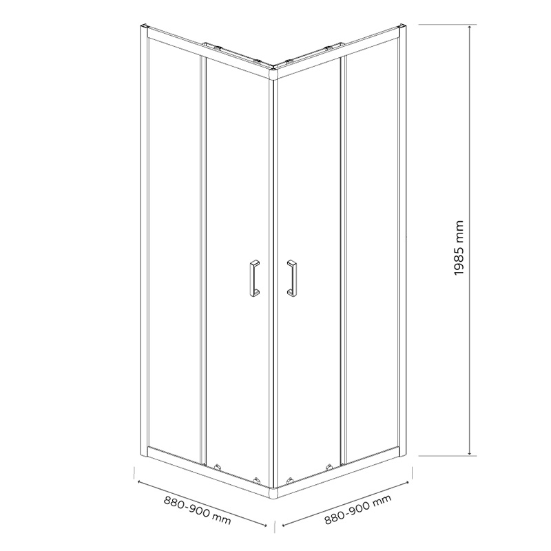 Душова кабіна Britc Orion 90x90 см без піддону (скло 4 мм) 1