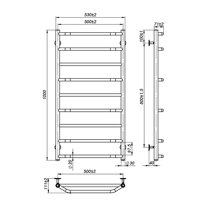 Рушникосушка Onlyheat Ignis 500/1000/9 2