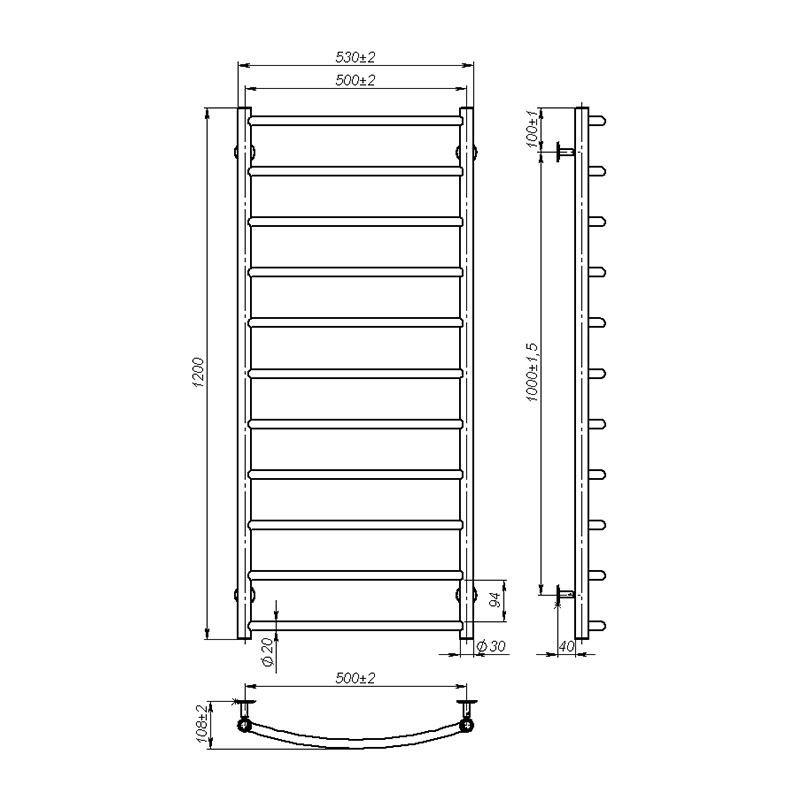 Рушникосушка Onlyheat Oria 500/1200/11 2