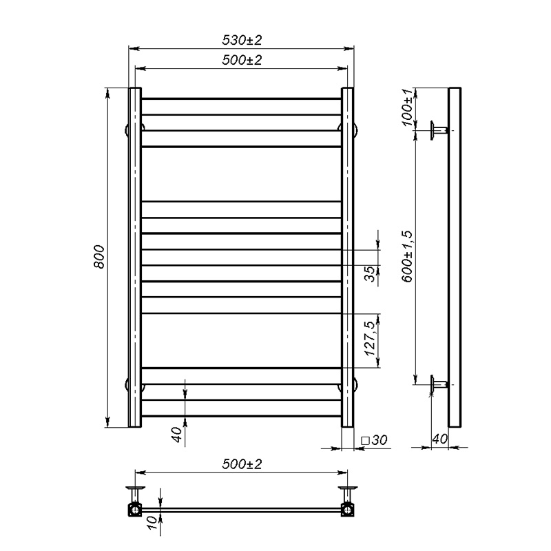 Рушникосушка Onlyheat Solis 500/800/8 2