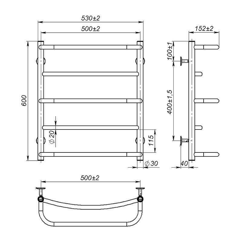 Рушникосушка Onlyheat Thera 500/600/5 2