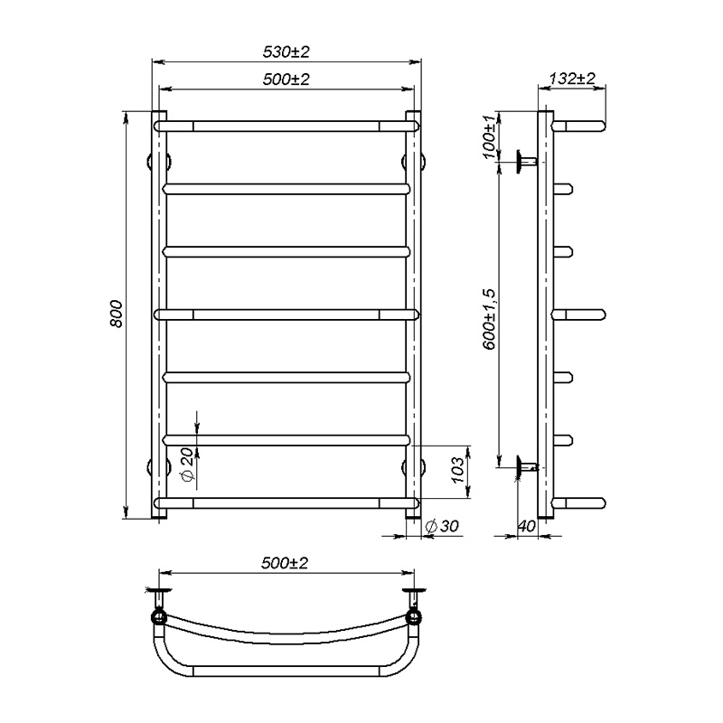 Рушникосушка Onlyheat Thera 500/800/7 2