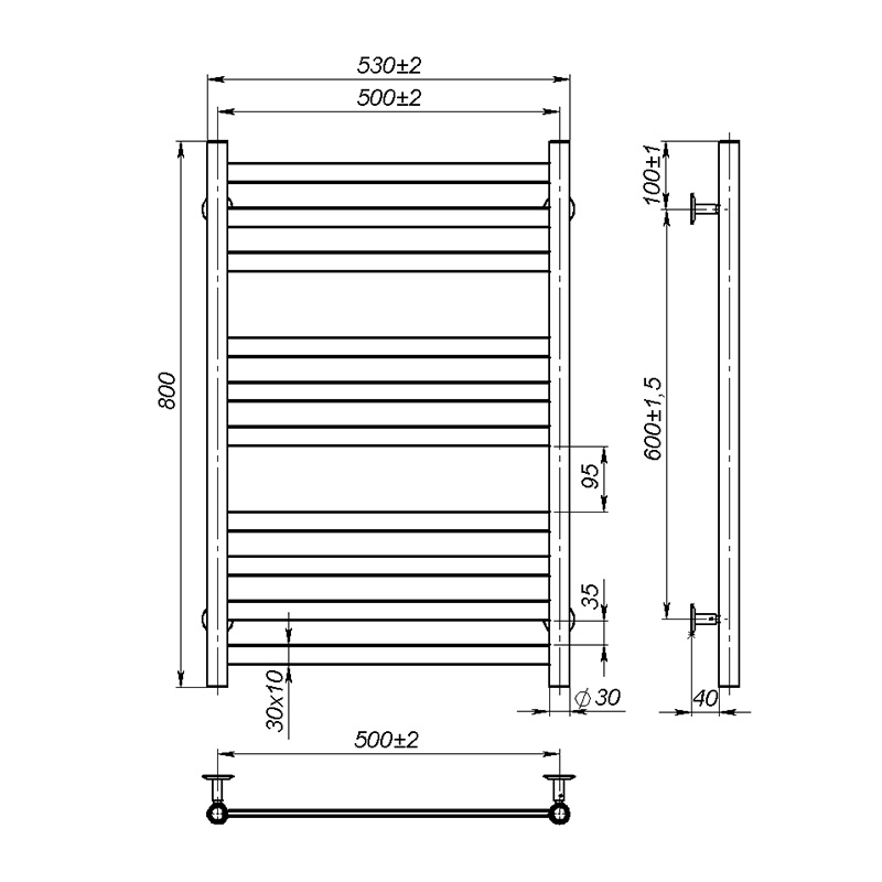Рушникосушка Onlyheat Vesta 500/800/10 2