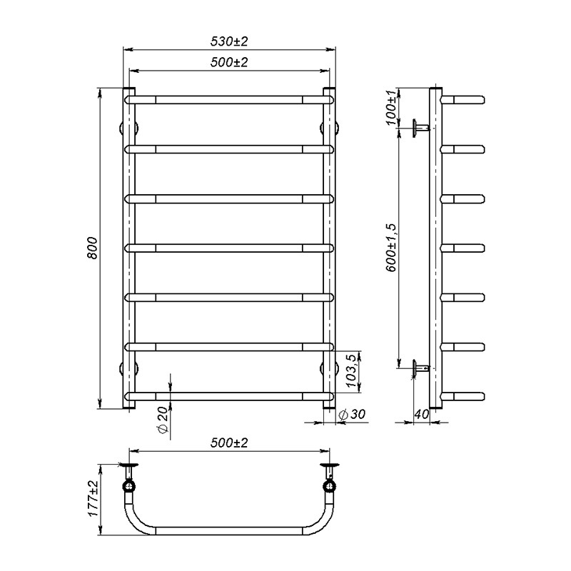 Рушникосушка Onlyheat Elaro 500/800/7 2