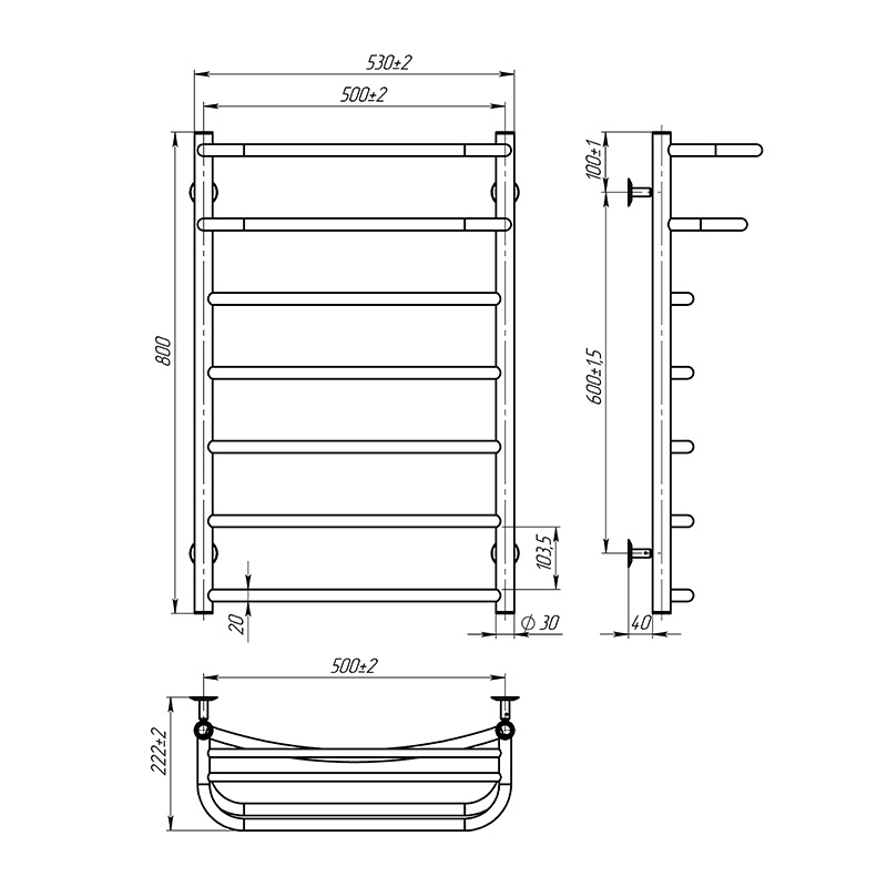 Рушникосушка Onlyheat Elios 500/800/7 2